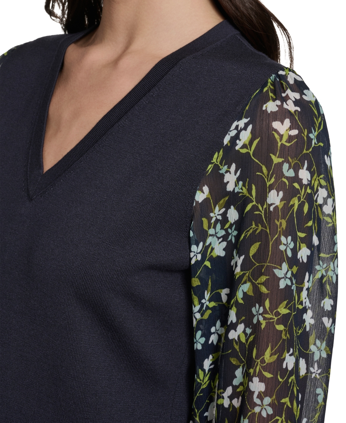 Tommy Hilfiger Women's Mixed Media V-Neck Sweater