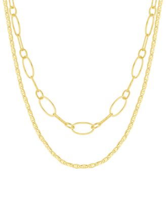 18k Gold Plated Brass Short Long Necklace, Macy's Exclusive