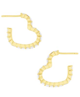 18k Gold Plated Brass Heart Hoop Earrings, Macy's Exclusive