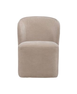 Accent Dining Chair with Castors - Rounded Arm - Wicker Upholstry