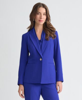 Women's Stretch Crepe Peak-Lapel Jacket, Regular & Petite