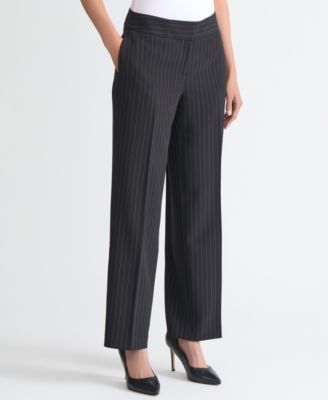 Women's Pinstripe High-Rise Wide Leg Pants, Regular & Petite