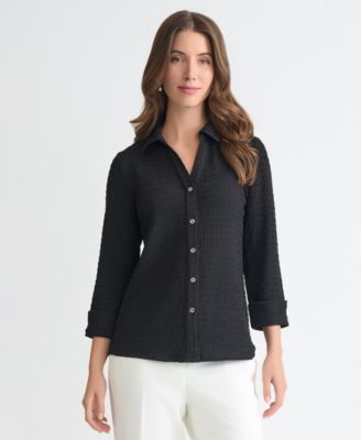Women's, 3/4 Sleeve Button-Front Shirt, Regular & Petite