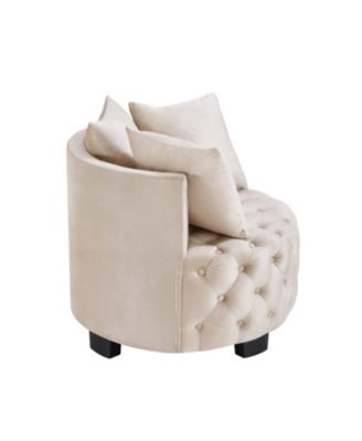 Contemporary Upholstered Tufted Leisure Chair Accent Chair Taupe