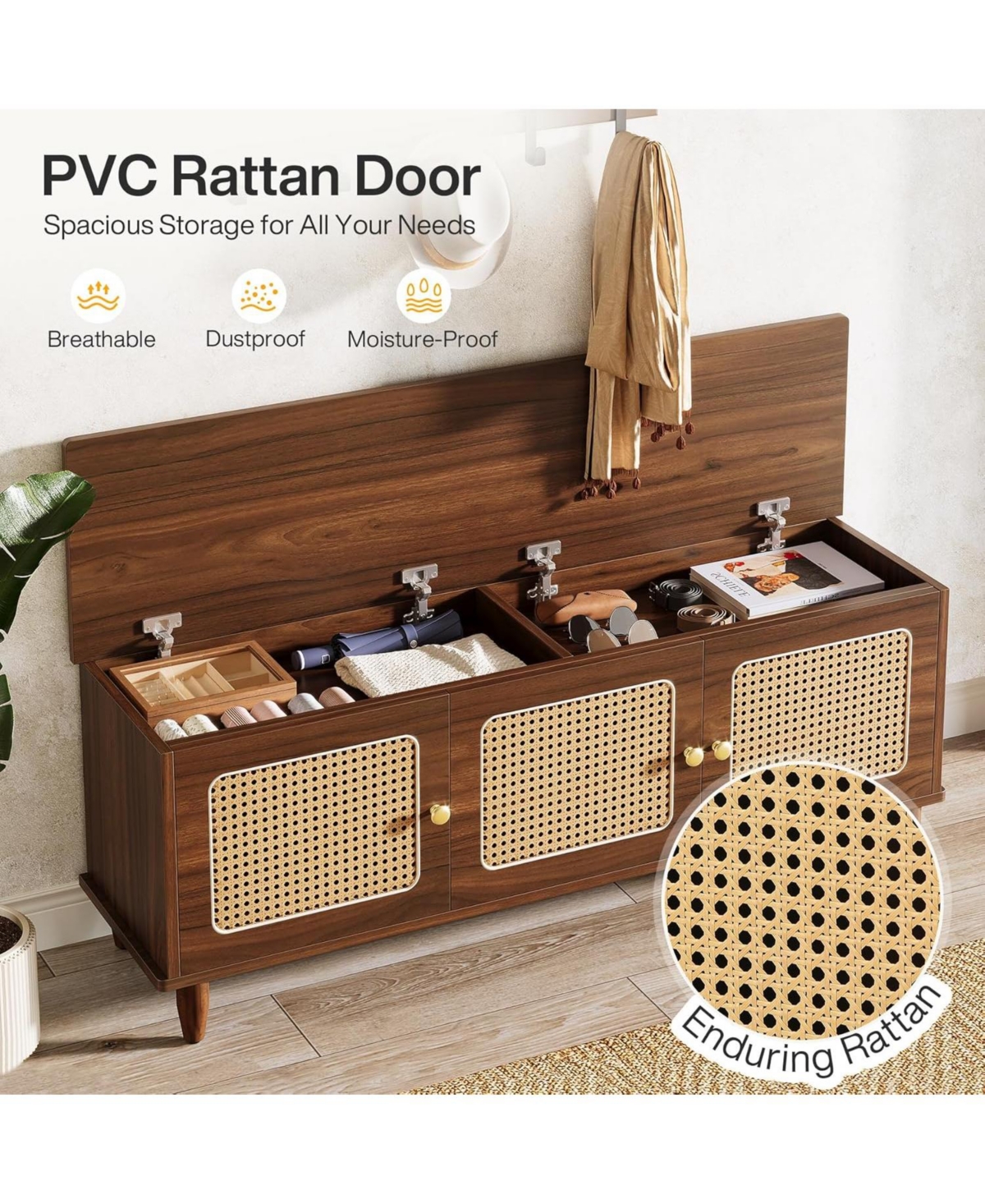 Slickblue Modern Entryway Shoe Cabinet with 3 Doors