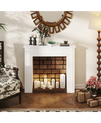 Modern Fireplace Mantel, Fireplace Surround with Leg,