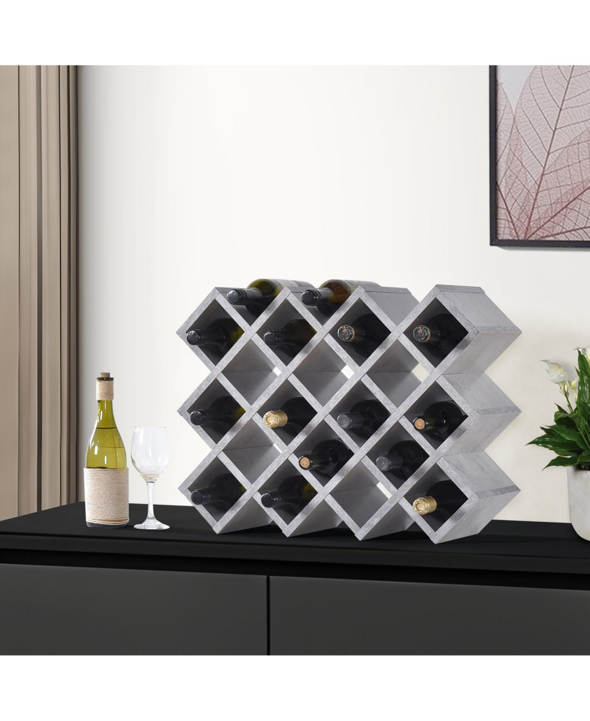 Kings Brand Furniture Cava Wine Rack (30 Grid)