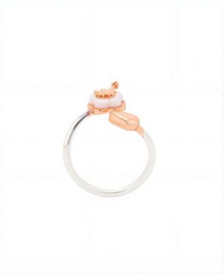 Lilo Stitch Rose Gold Heart Bypass Ring