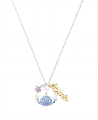Cubic Zirconia Stitch Charm Pendant Necklace