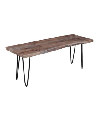 Nature's Edge 48'' Modern Solid Wood Live Edge Bench