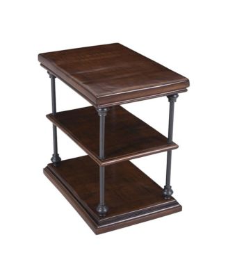 Larson Modern Industrial Solid Wood Chairside End Table with Storage
