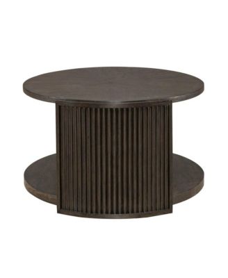 City View Oval Cocktail Table for Living Room- Coffee Bean Oak Wood