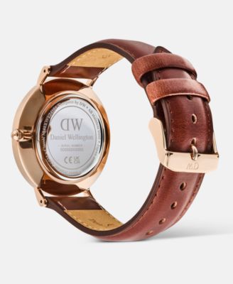 Men's Analog Brown Leather Watch, 40mm