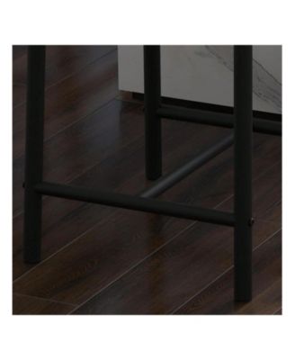 Bar Stools Set Of 4, PU Upholstered Bar Chairs, Kitchen Island Chairs With X-Shaped Backrest And Metal Footrest Chairs For Dining Room