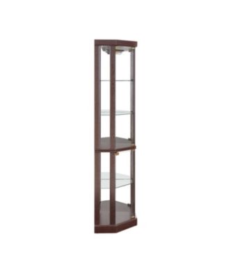 Lighted Corner Curio Cabinet - Dark Cherry