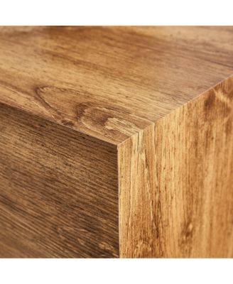 Modern MDF Coffee Table with Stylish Woodgrain, 11.8 x 11.8 x 19.6 inch