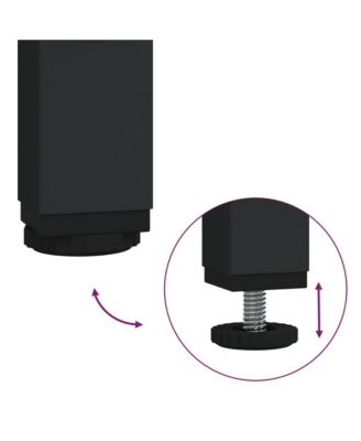 Coffee Table Brown Oak and Black Engineered Wood and Metal Medium