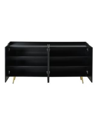 Modern Luxe Shoe & TV Cabinet with Gold Doors