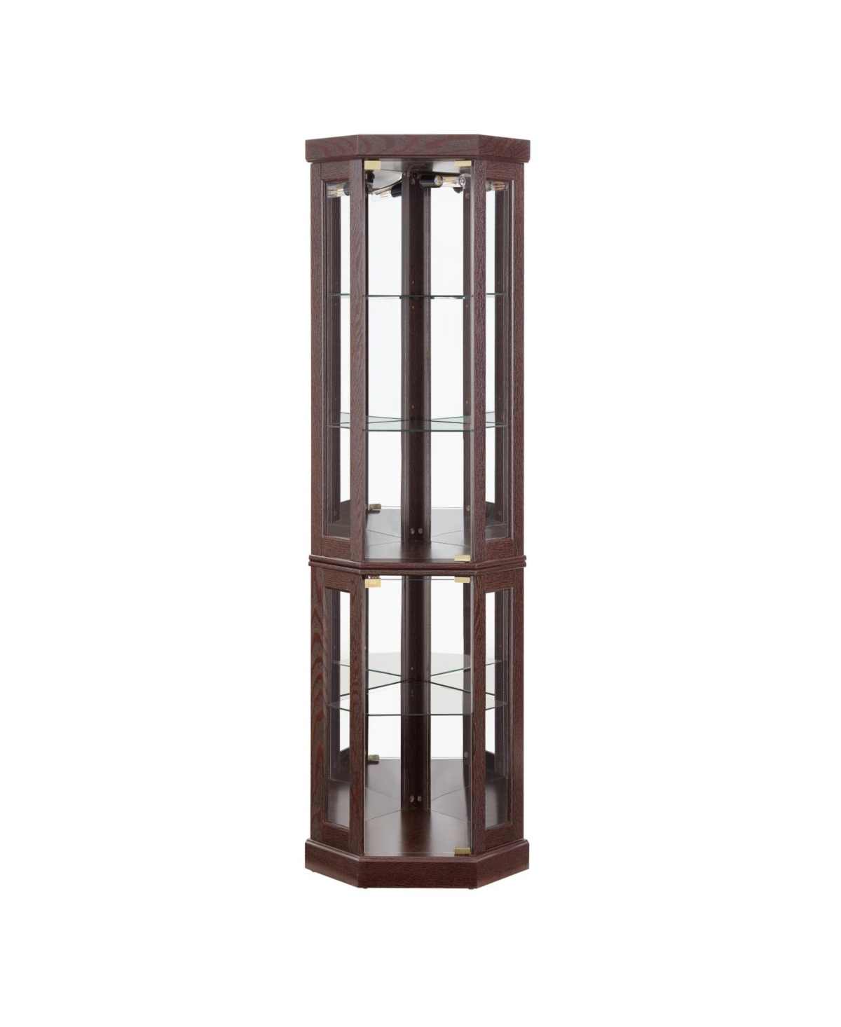 Streamdale Furniture Lighted Corner Curio Cabinet