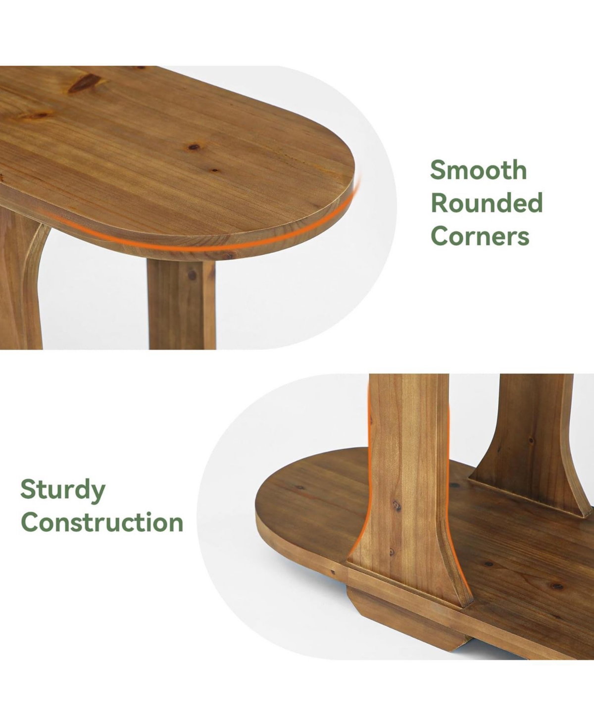 Tribesigns 63 Inch Solid Wood Console Table, Farmhouse Couch Table Behind Sofa with 2-Tier Shelf for Hallway, Foyer, Entrance