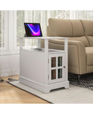 Side Table with Charging Station and USB Ports