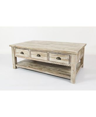 Artisan's Craft Rustic Farmhouse Distressed Solid Wood Coffee Table
