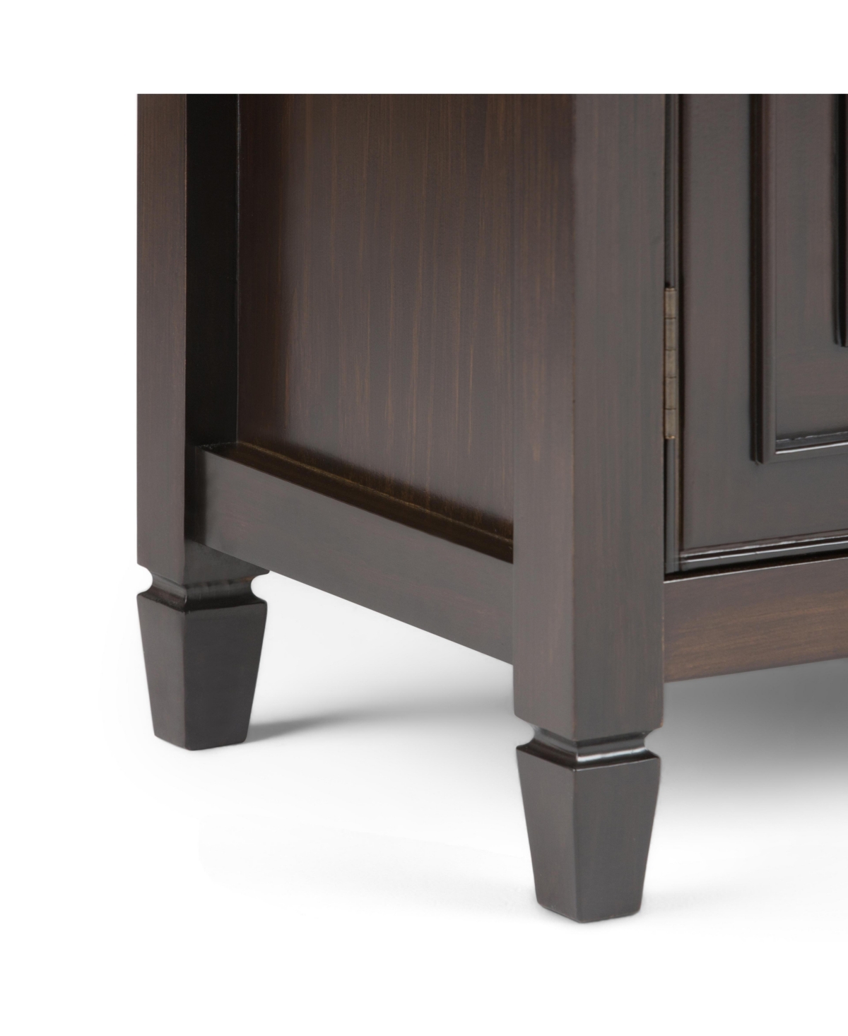 Lovmor Handcrafted Solid Wood Cabinet with Dark Chestnut Brown Finish 2 Drawers and Adjustable Shelves