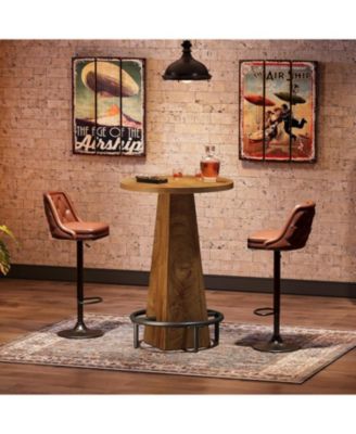 Bar Table, 37.4" High Round Pub Table for Small Spaces, Kitchen, Dining Room (Only Table)