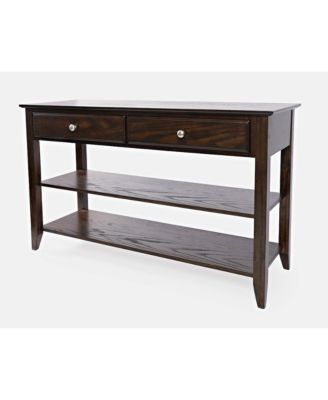 Modern Espresso Traditional 48" Sofa Console Table with Two Drawers