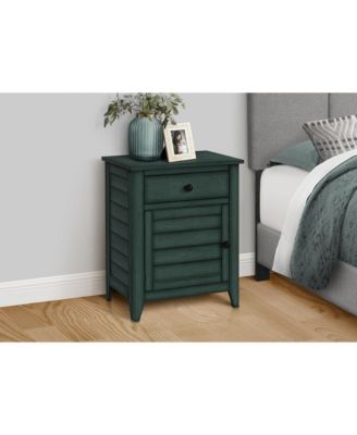 Accent Table, Nightstand, Storage Drawer, End, Side Table, Bedroom, Lamp, Storage, Antique Blue Veneer, Transitional