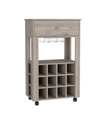 12 - Bottle Wine Cabinet with Four Legs Open Shelf and 27.44in Top