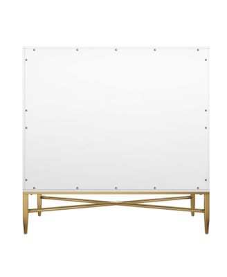 Modern Accent Cabinet with Raised Diamond Pattern Brass Legs and Adjustable Foot Pegs