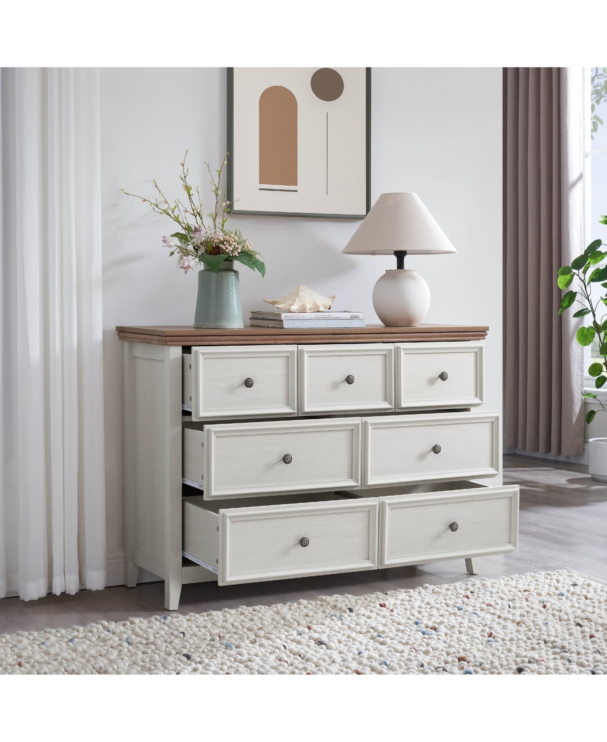 Lovmor 7-Drawer Wood Dresser with Anti-Tipping Device