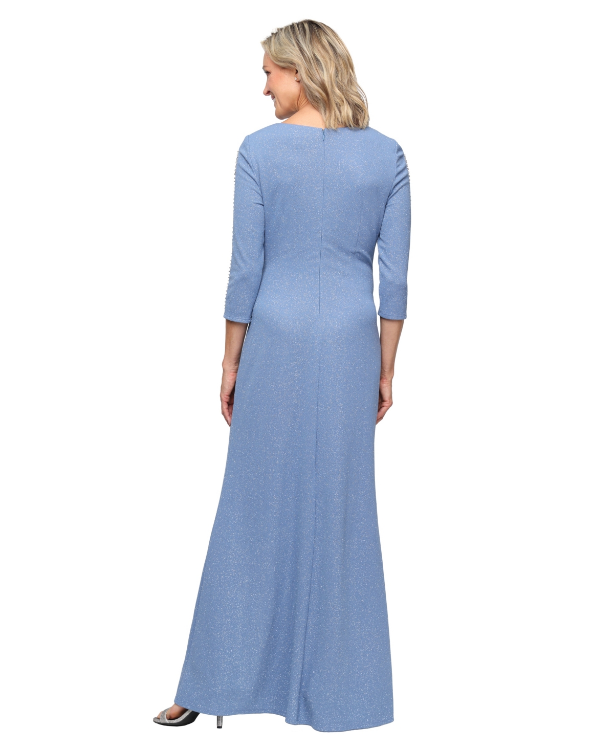 Sl Fashions Women's Long Glitter Knit Dress