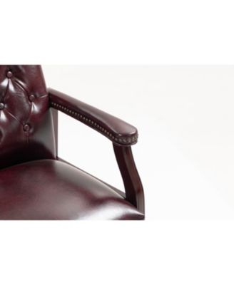 Streamdale Leather Reception Guest Chair Burgundy