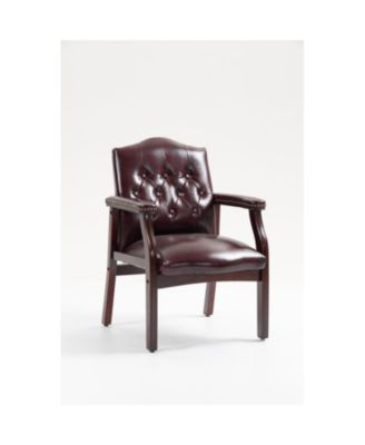Streamdale Leather Reception Guest Chair Burgundy