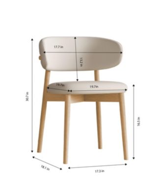 Mid-Century Modern Wood Dining Chair (Set of 2) - Natural Wood Color