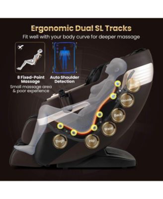 Full Body Massage Chair with Airbags Waist Heater Foot Rollers Voice Control