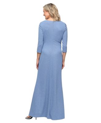 Petite Glitter Knit A-Line Gown