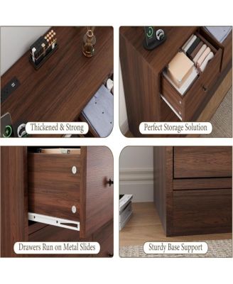 12 Drawer Dresser with Power Outlet, 61 Inch Wide Wood Chest of Drawers