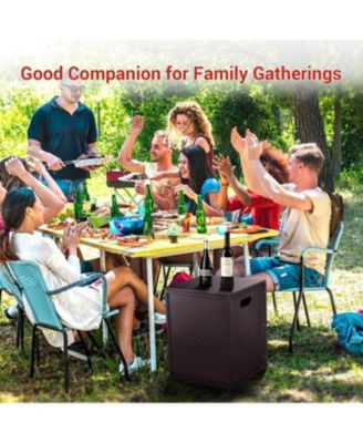 20LB Propane Tank Cover Table, Outdoor Weatherproof Tank Hideaway with Handles for Fire Pits