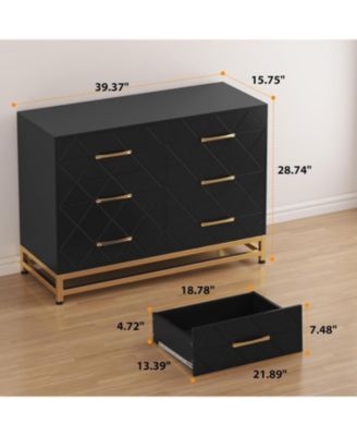 6-Drawer Dresser for Bedroom & Closet Tall Chest with Soft-Close Glides, Anti-Tip Kit | 28.7" H Space Saving Storage Organizer 