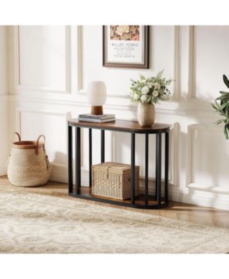 Narrow End Table with Storage, 31.5"D x 11.81"W x 23.62"H (1)