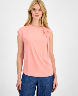 Women's Solid Twist-Neck Tank Top