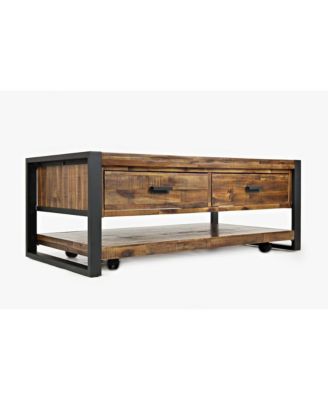 Loftworks Modern Industrial Distressed Acacia 48" Coffee Table with Drawers