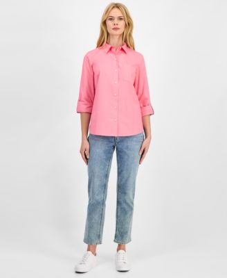 Women's Roll-Tab Button-Front Shirt