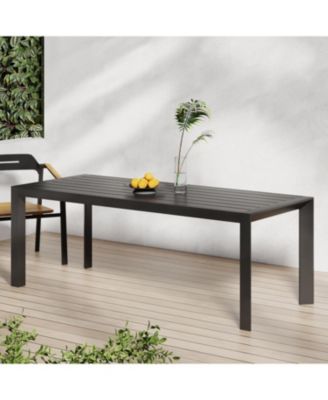 Modern Aluminum Slat Outdoor Dining Table