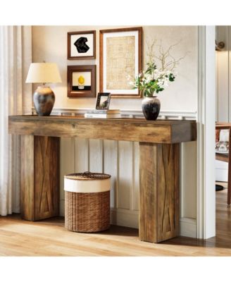 63-Inch Narrow Console Table, Modern Sofa Table for Hallway