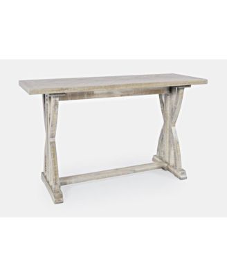 Fairview Transitional Herringbone Distressed Acacia Sofa Table