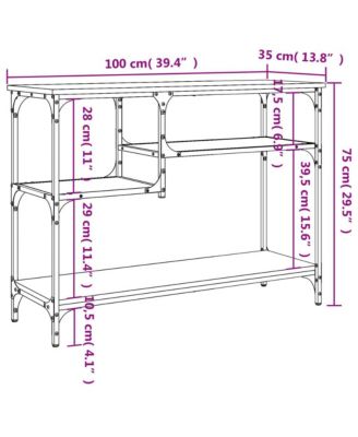 Console Table Smoked Oak Engineered wood, metal 39.4 x 13.8 in